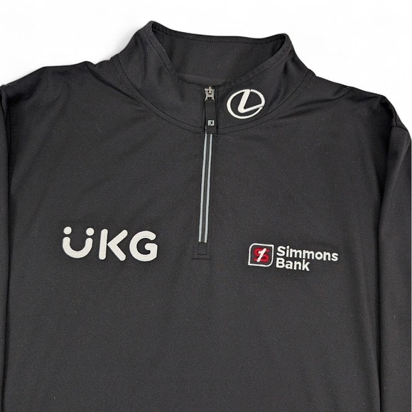 FootJoy Tour Issue Mid Layer 1/4 Zip Mens Medium Black Performance Golf - Picture 6 of 9